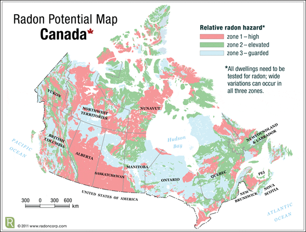 Radon Potential Map Canada