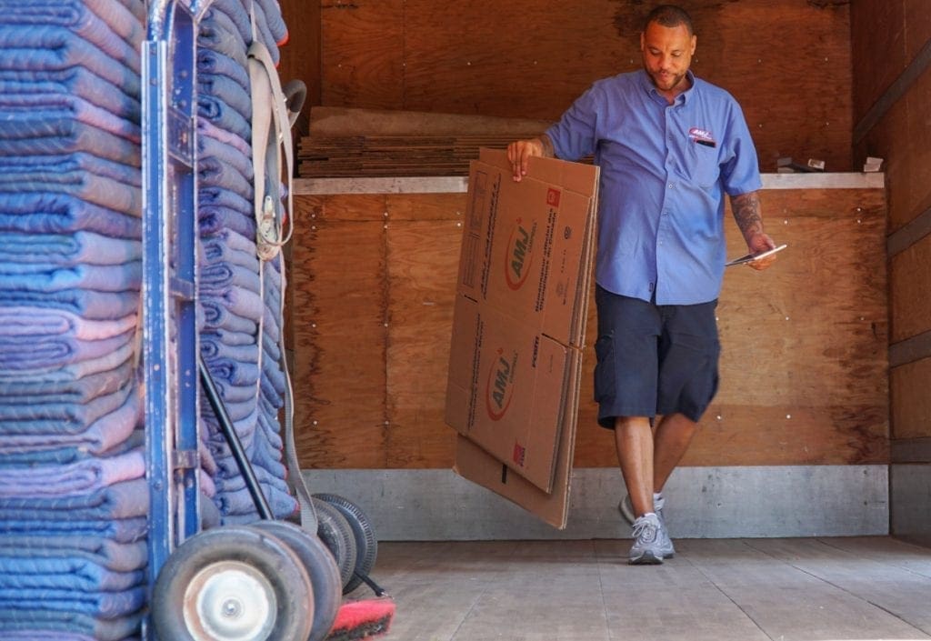 Unloading Moving Services Truck