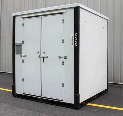 AMJ Moving Container parked in a loading area